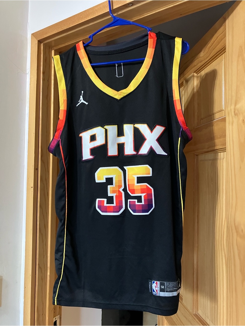 NBA Black PHX #35 Jersey with Sunset Trim by Jordan